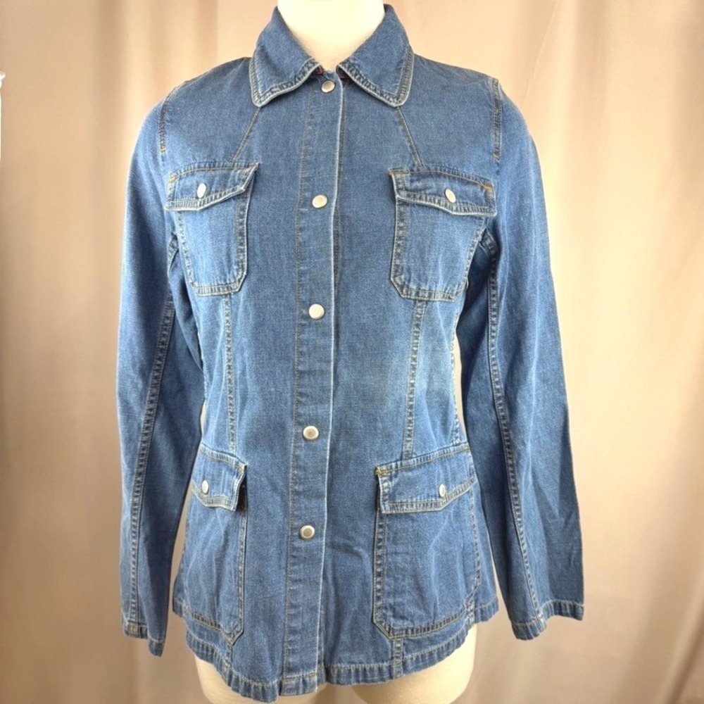 Vintage Denim Jacket Womens|S|Snap Jean Boho Western |Isda & Co| Y2K Deadstock